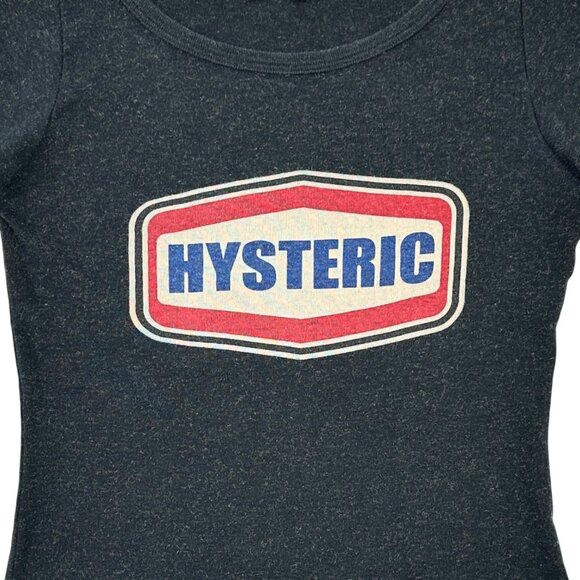 Hysteric Glamour RARE Metallic Gray Black Logo Print T-Shirt Tee - Picture 3 of 9